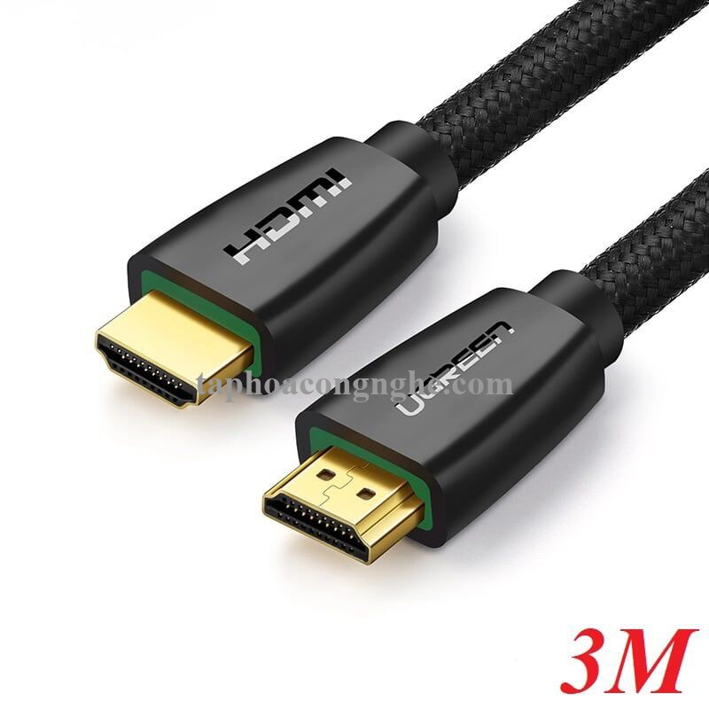 Ugreen 40411 3M màu Đen Cáp tín hiệu HDMI chuẩn 2.0 hỗ trợ phân giải 4K HD118 30040411